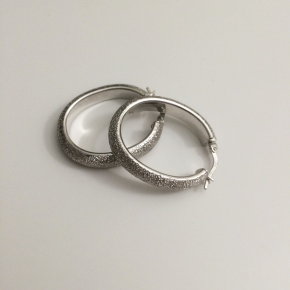 Vintage Jewelry - Vintage Silver Hoop Earrings